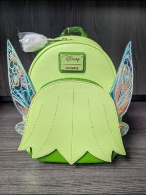 Loungefly Tinker Bell Green Glow In The Dark Mini Backpack Nwt